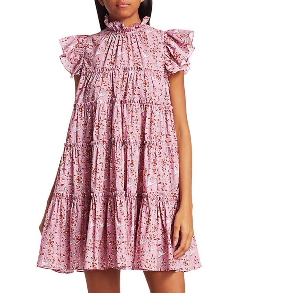 Rhode Tiffanny Floral & Bird Babydoll Dress